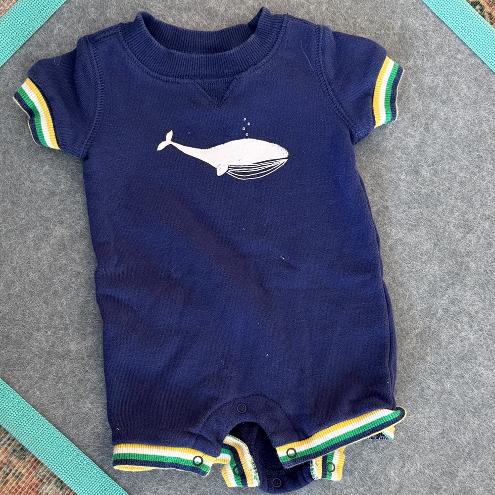 Navy Blue Whale Print Kids One Piece Janie and jack